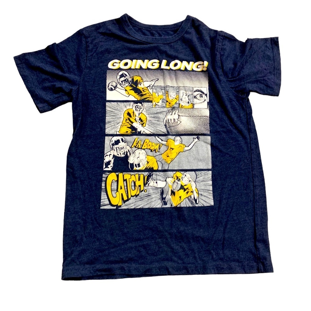 Place | Short Sleeve Shirt Football Blue Yellow Suzr Medium 7/8